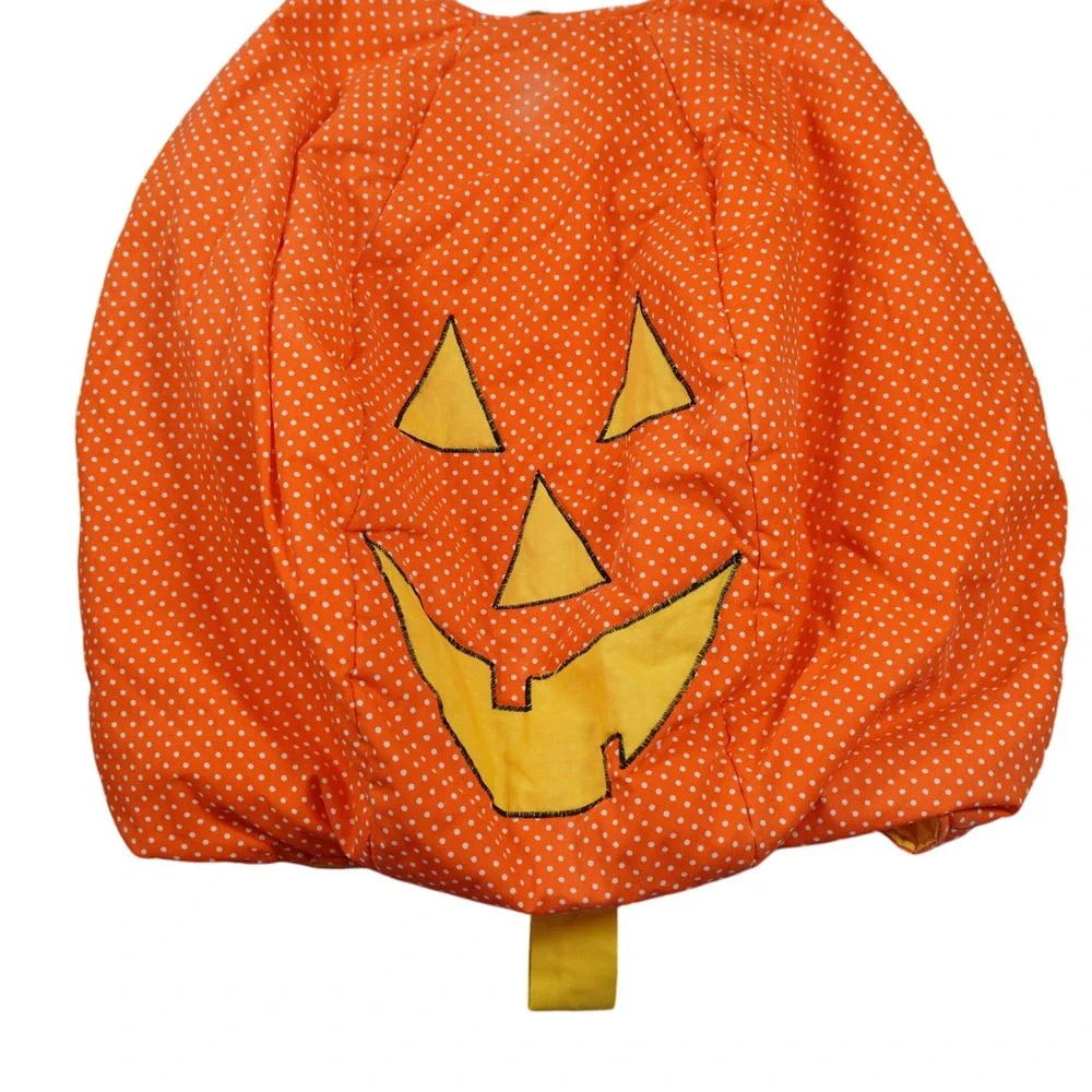 Vintage 1986 Battat Whimsicality Pumpkin Costume Kids Medium 4-5 Polka Dot Retro